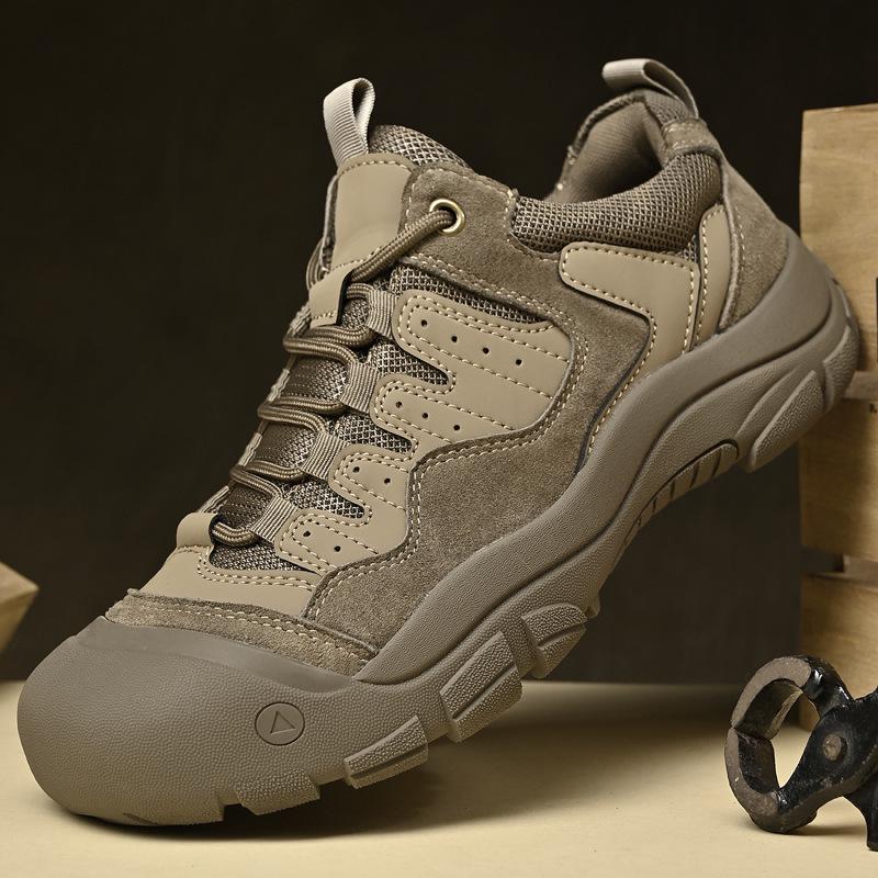 Men s Genuine Leather Non-slip Hiking Boots with Thick Soles 41