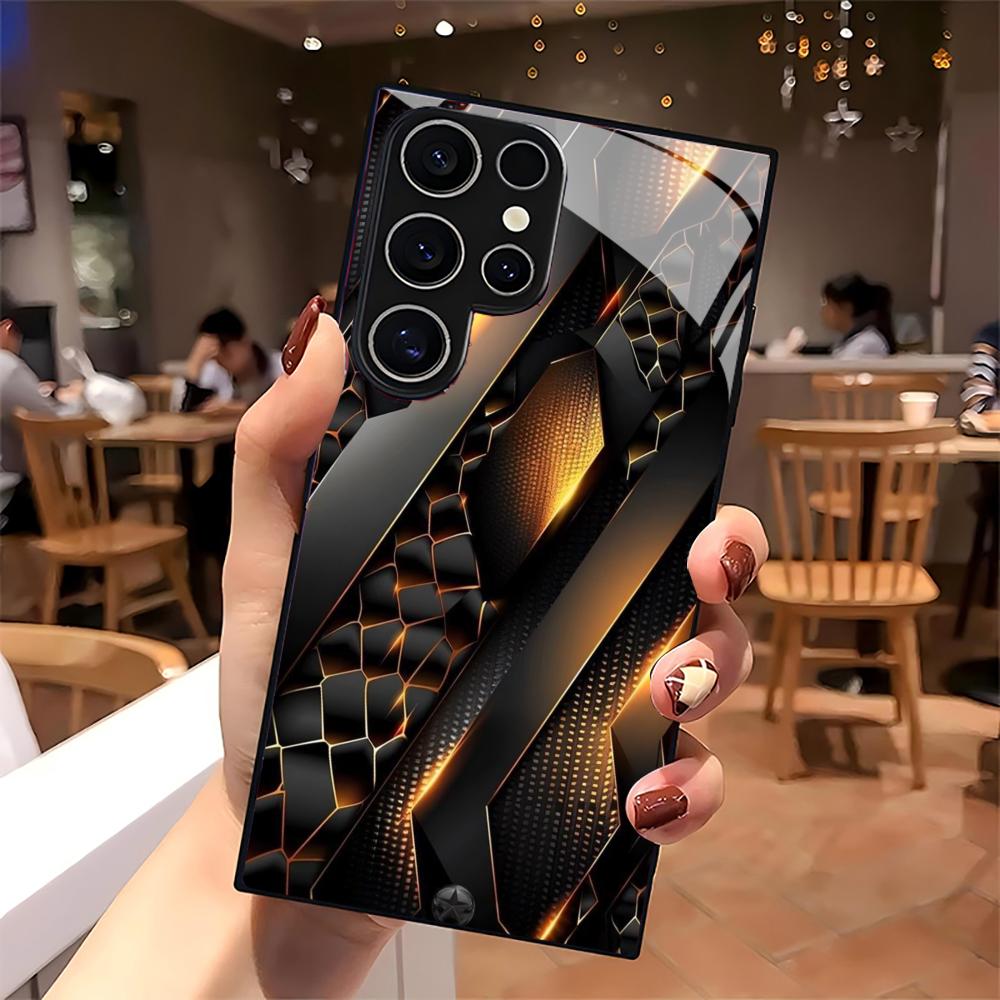 Buňkovité skleněné pouzdro na telefon s lehkým vzorem Pro Samsung Galaxy S26 S25 S24 S22 S23 Ultra S21 S20 Plus 5G Matné protiskluzové plné krytí
