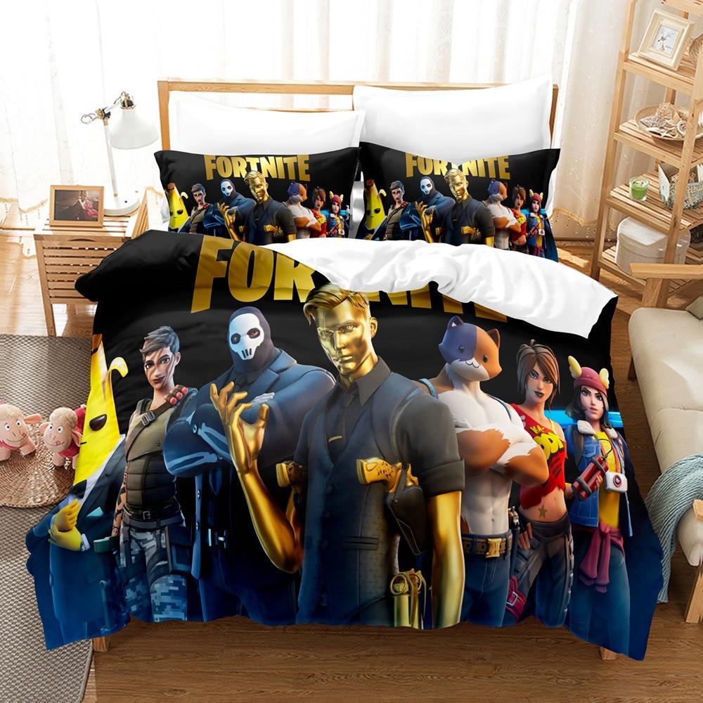 Game Duvet Cover Pillowcase Bedding Set F-Fortnites Adult Boy Girl Bedroom Decoration Children Single Double Large Size