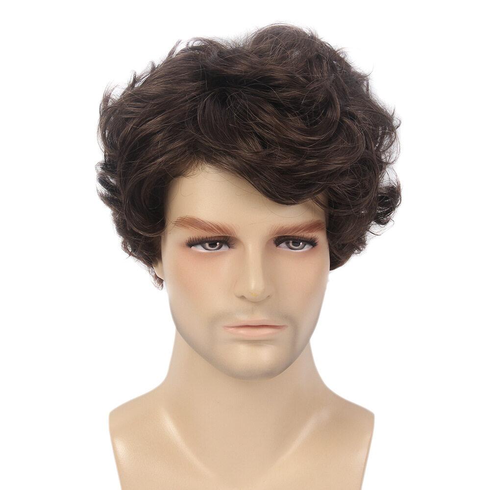 Tik Tok Brown Natural Volume Men's Wig Men Wig Mechanism Match Men's
