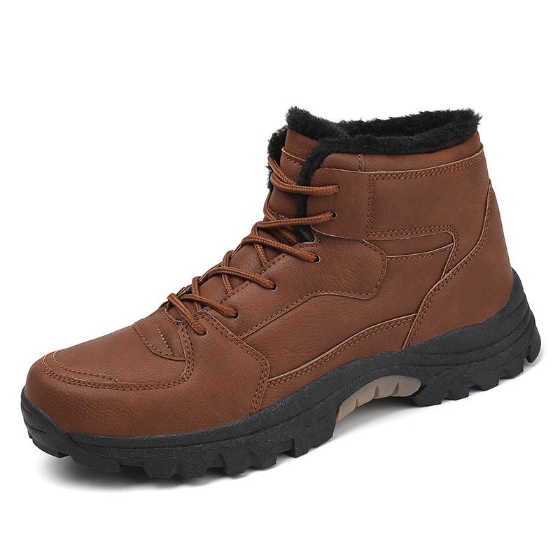 Large size waterproof Northeast high-top short boots cotton shoes snow boots men's piled thickened non-slip outdoor warm shoes