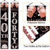 40th Birthday Door Banner Decorations for Women, Rose Gold Happy 40th Birthday Hello Forty Porch Sign Party Supplies, 40 Year Old Bday for Indoor