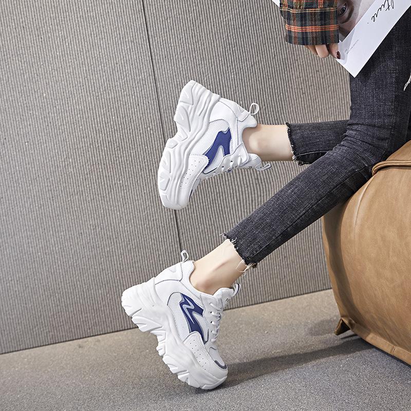 Ins Dad Shoes New Thick Sole Inner Height Increase Sports Leisure Spring and Autumn Single Shoes A