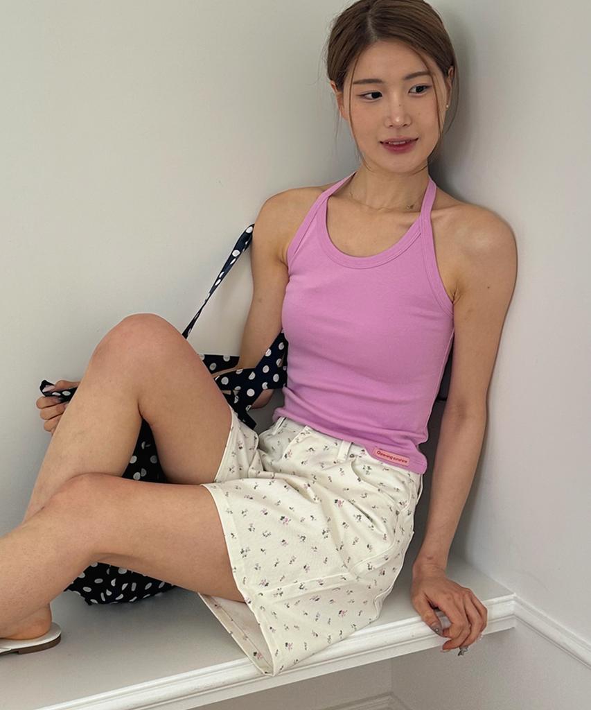 OPENING SUNSHINE Vintage Flower Denim Shorts Ivory
