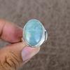 Aquamarine Genstone Handmade 925 Sterling Silver Jewelry Ring Size 9 KKG-514