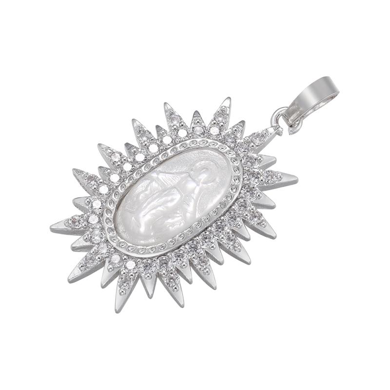 Christian Virgin Mary Charms Gold-plated Brass Pendant for Women DIY Handmade Necklace Charms Jewelry Accessories:VD1184