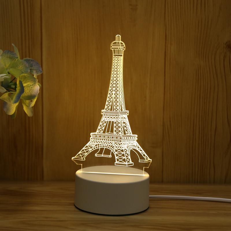 

USB 3D LED Night Light Table Lamp for Home Bedroom Decor Warm Light usb#0