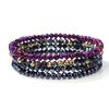 Set da 4 Pezzi Braccialetti Elastici con Perline di Cristallo Lucido Bohemien Facettati Colorati Braccialetti con Perline di Vetro di Cristallo Set di Braccialetti per Donne