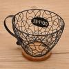 Coffee Pod Holder   Metal Coffee Capsule Storage Basket with Wood Base for Kitchen Countertop