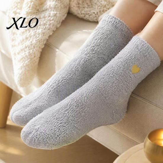 Sweet Style Decorative Socks 1 Pair Women's Fuzzy Slipper Socks, Soft Plush Warm Non Slip Indoor Floor Winter Home Sleeping Fluffy Cozy Fleece