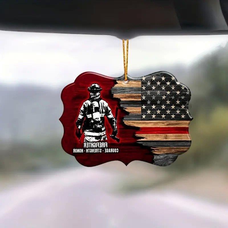 Trendy Retro Style Acrylic American Flag Keychain Car Decor For Spaces Creative