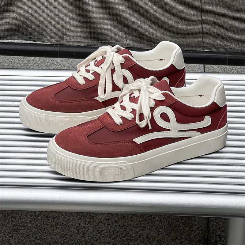 Fashion Men Vulcanized Shoes 2025 New Red Casual Platform Sneakers Vintage Sports Fashion Skateboard Shoes Flats Tennis Tenis Masculino