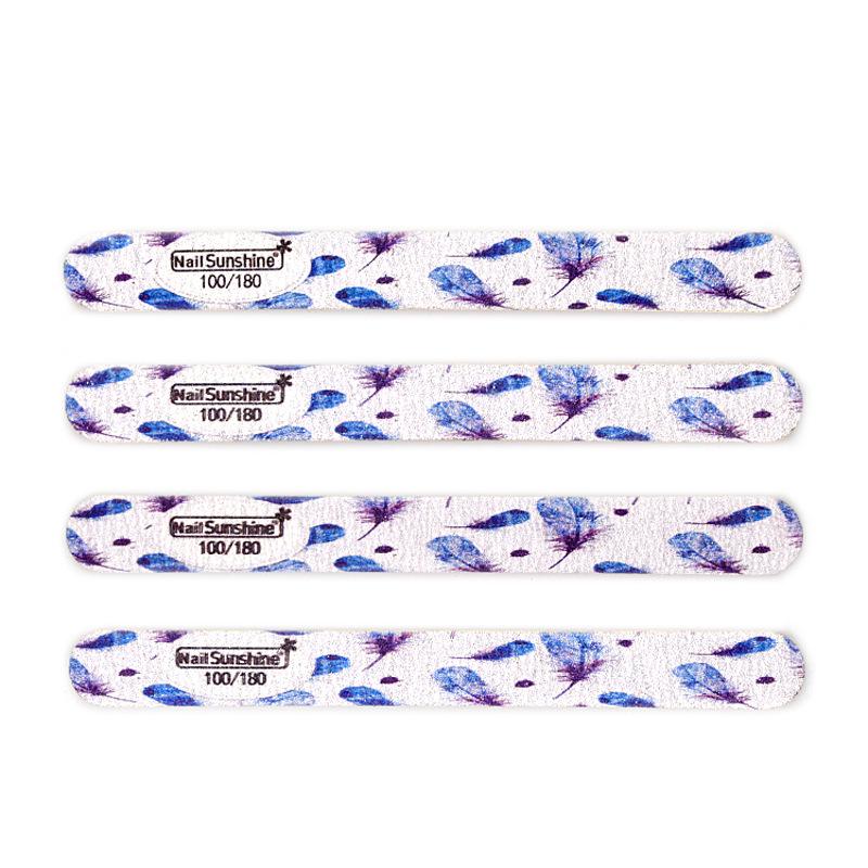 Crescent-Shaped Butterfly Flower Print Nail File - Thin Wood Chip Manicure Shaping and Grinding Tool