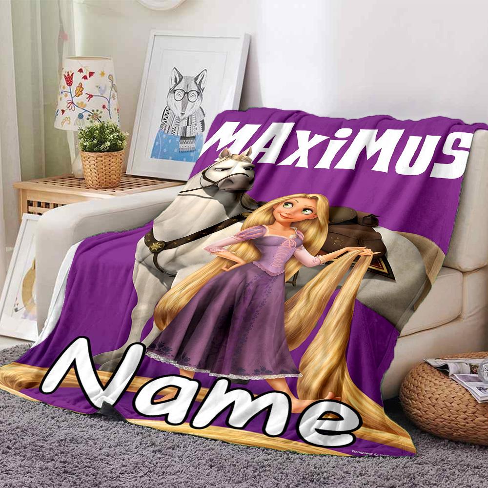 Custom Name Princesses Gowns flannel Blanket for Super Soft Cute Comfort Blanket for Travel Bedding Couch Sofa Blanket