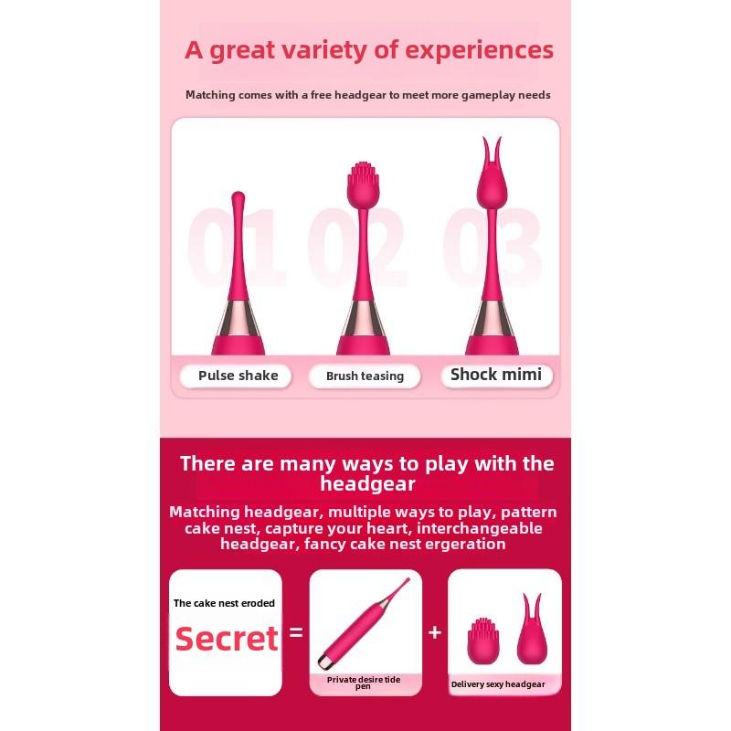 Private Desire Point Tide Pen Female High-frequency Double Head Vibration Tip Point Orgasm Stimulation Vibrator Masturbator