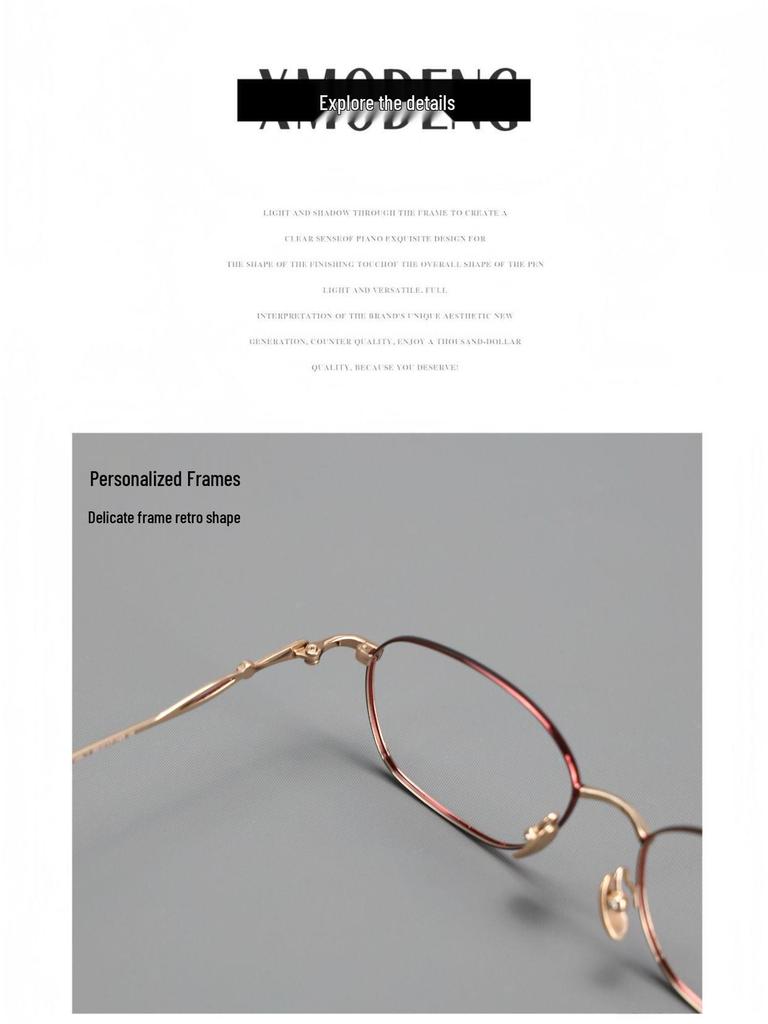 Unisex M6717S Titanium & Acetate Retro Eyeglass Frame – Prescription-friendly for Nearsightedness