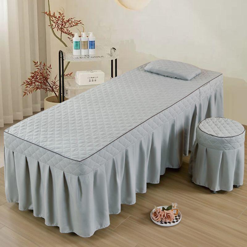 

Thickened Single Double Beauty Bed Cover Massage Salon Body Care Pure Color Durable Denim Fabric Easy to Clean Beauty Therapy Square head 180x60 [separate bed cover]