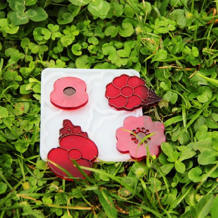 Creative Poppys Flower Shaped Silicone Mold Unique Home Decorations Mould High Temperature Resistant Jewelry Molds