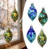 High Borosilicate Glass Spheres Hand Blown Ball Ornament, Colorful Christmas Hanging Decoration Handmade Ornaments for Tree, Window, Patio,