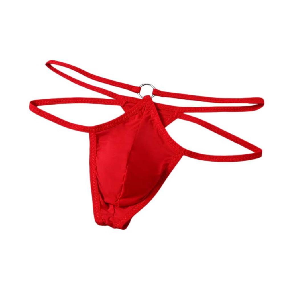 Mesh Men Underwear Hollow Out T-back Briefs Simple Men's Thin Thong Exotic