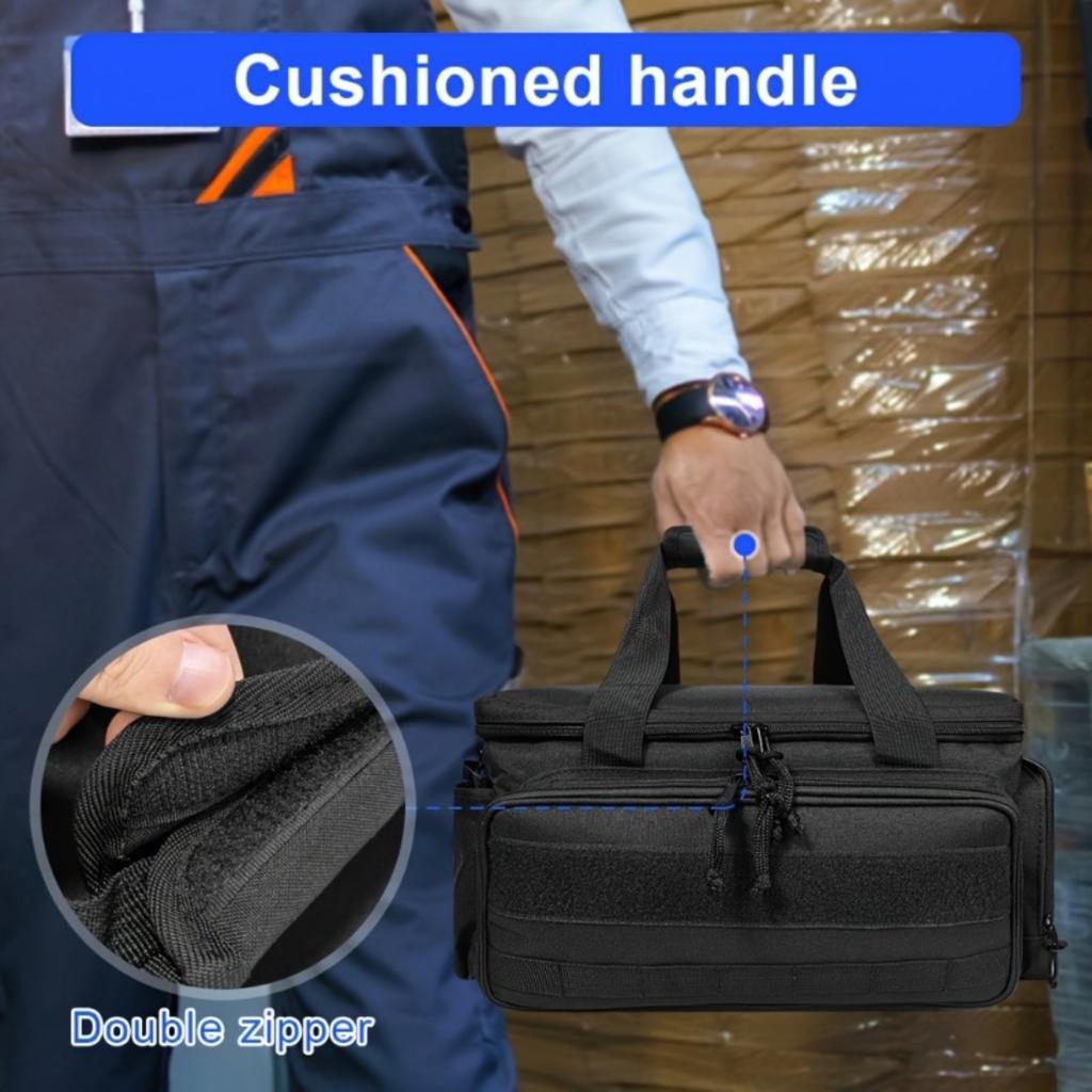 Heavy Duty Fabric Tool Backpack, 14 Inch Large Capacity With Reinforced Pockets For Electrician Construction Worker Durable Working Storage Bag