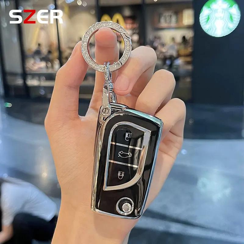 EBSKCS1 TPU Car Key Case Cover Fob Shell For Keyachain Toyota Corolla Altis Auris Aygo Yaris Camry RAV4 Verso TC IM Shell Accessories
