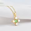 Cross Emerald Necklace Women'S Light Luxury Retro Trend Versatile Collarbone Chain