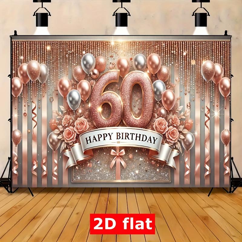 2D flat items designed for the celebration of 60th birthday made of polyester party banner garden celebration event