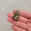 Classic Bronze Three Lions Feng Shui Bell Keychain Ornament