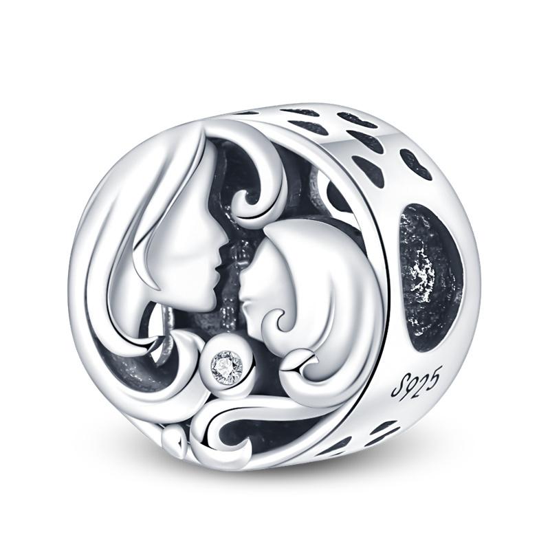 925 Silver Fashion Star Moon Safety Chain Spacer Beads Charm Beads for Original Bracelet Beautiful DIY Jewelry