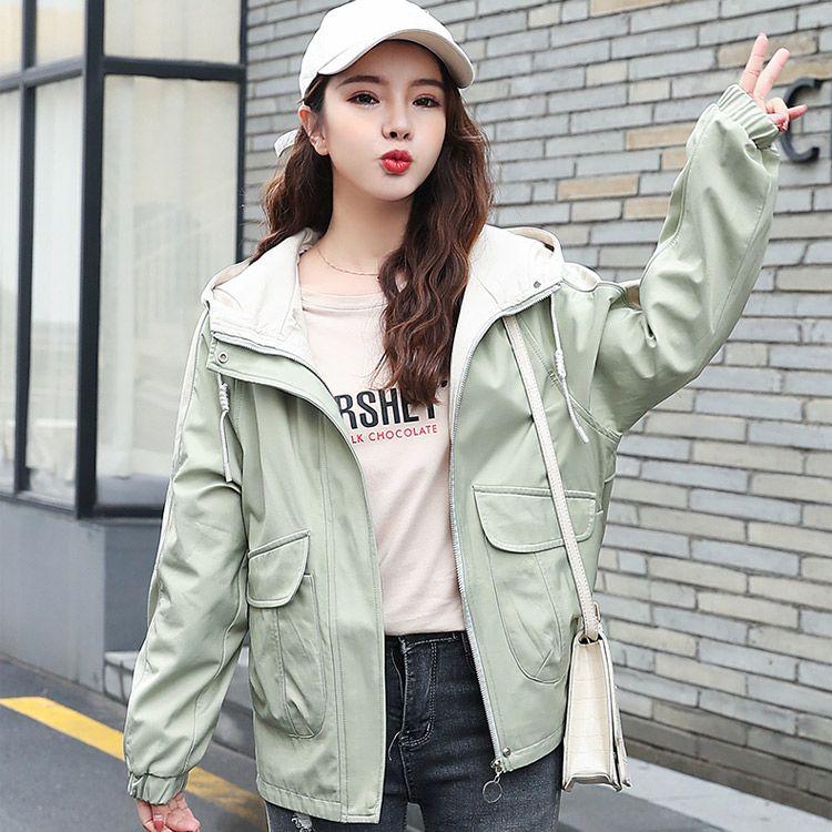 Fashionable and Casual Short Trench Coat for Women, Korean Style Spring Loose Clothes
