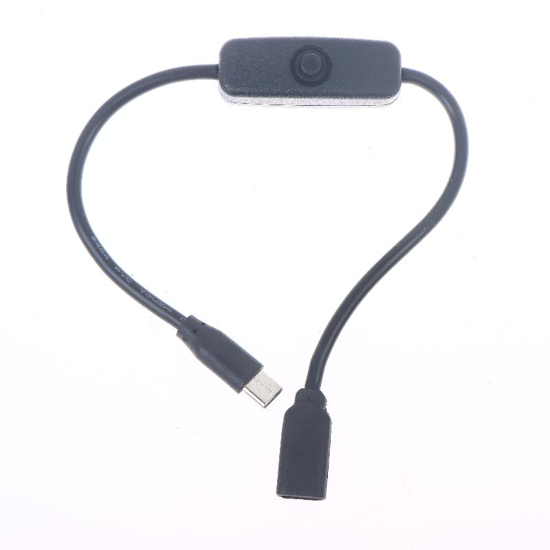 

1Pcs Universal 4A High Current Type C Male And Female Extension Cable With On/Off Switch Button Type-C Power Cord чёрный