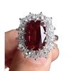 Delicate Square Flower Silver Color White Red Stone Rings Fashion Metal Party Rings for Women Jewelry