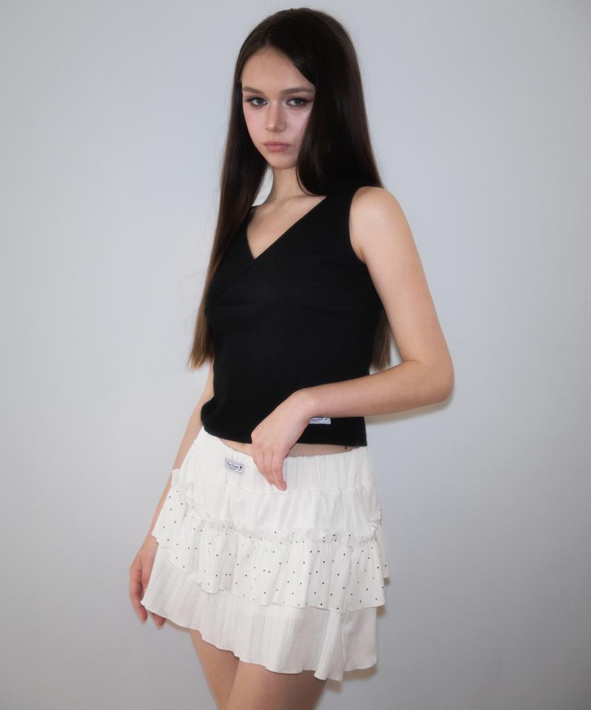 ROSEFRANTZ Cancan Frill Mini Skirt [White]
