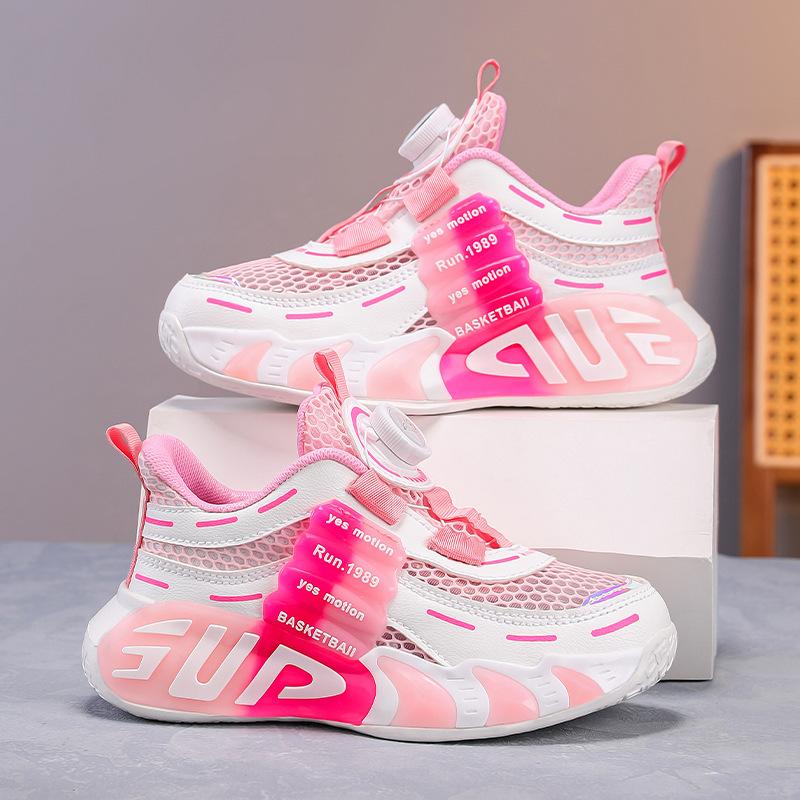 Boys' Sneakers Summer Single Mesh 2025 New Children's Breathable Mesh Shoes Middle and Older Children's Mesh Running Hollow Classmate