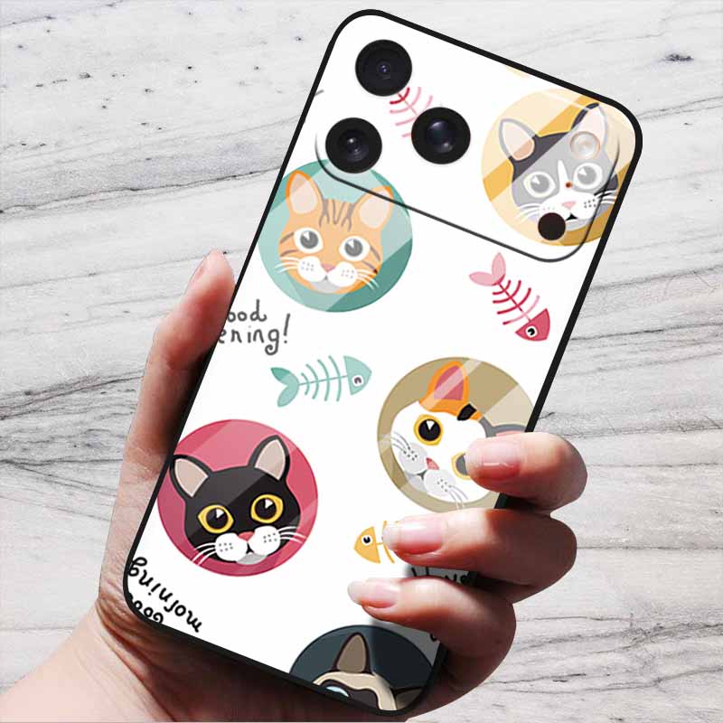 Cute Case For iPhone 17 Pro Plus Capa 17 Pro Max Bumper Luxury Tempered Glass Hard Back Cover iPhone17 Air Funda Animal Patterns