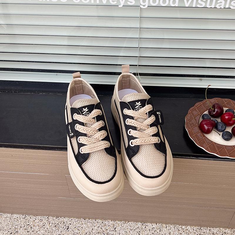 Fashion Ladies Shoes 2025 Hot Sale Front Lace-up Women's Vulcanize Shoes Fashion Color Matching New Plus Size Mesh Classic Casual Shoes