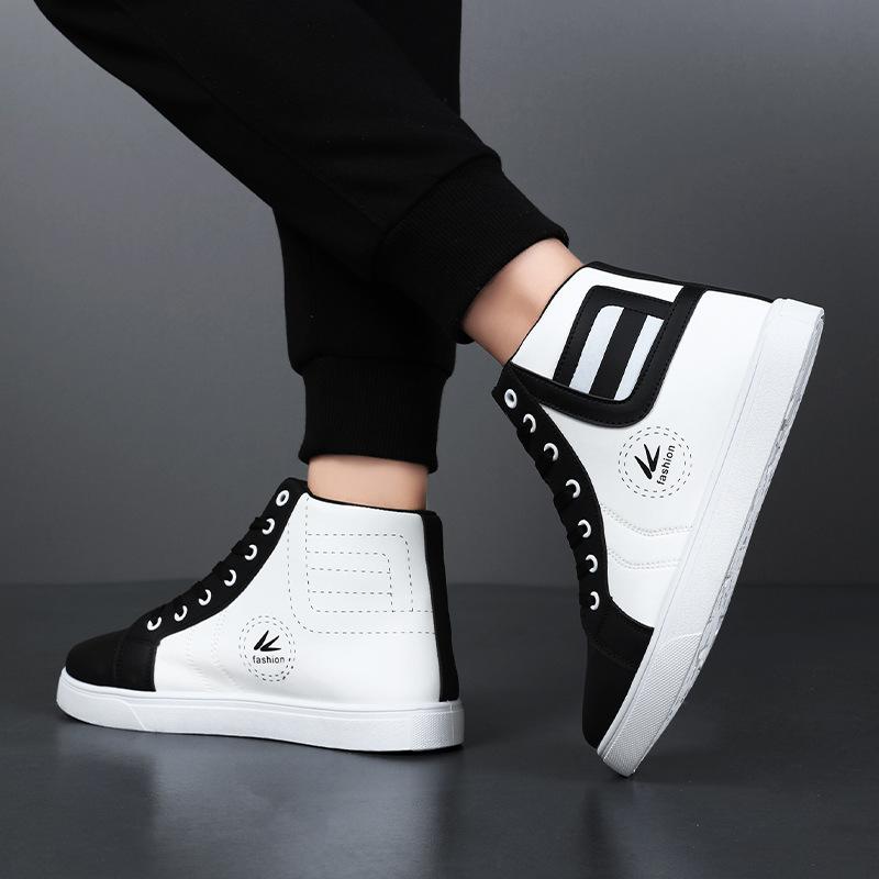 Men's Shoes Autumn New Men's High-top Shoes Men's Korean Version Tide Shoes White Board Shoes Student Sports and Leisure Shoes Tide