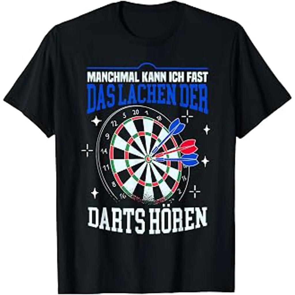 Funny Dart Sometimes I Lachen Der Darts HRen T Shirt Black Vintage Top For Everyday Wear Versatile Streetwear Unisex