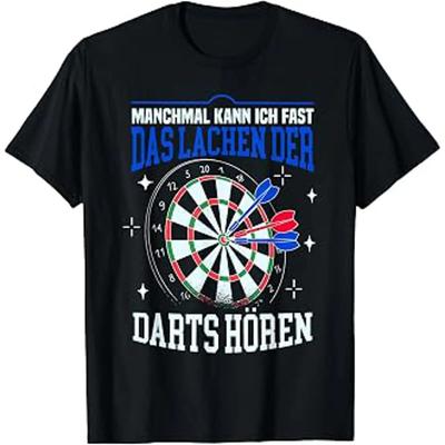 Funny Dart Sometimes I Lachen Der Darts HRen T Shirt Black Vintage Top For Everyday Wear Versatile Streetwear Unisex
