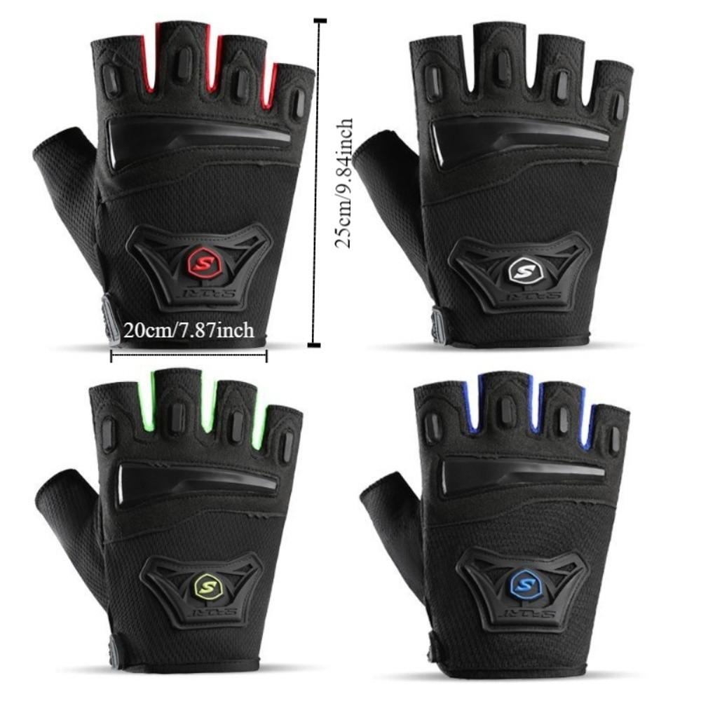 Anti Slip Cycling Gloves Wear-Resistant Half Finger Gloves Comfort Motorcycle Gloves  Gym