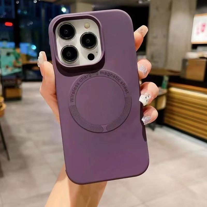 

Жидкий силикон Подходит для IPhone16promax Магнитный чехол Apple 15pro Полная защита от падений Однотонный защитный чехол iPhone 15Plus