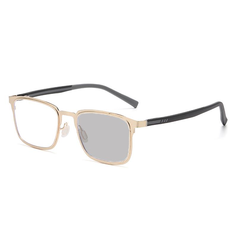 Square Full-Frame Business Photochromic Myopia Glasses Ultra-Lightweight Comfortable Eyewear TR90 Temples Diopter 0 To -4.0