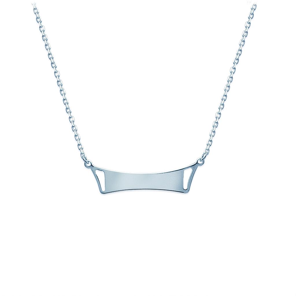 Les Trésors De Lily [B9850] - Silver 'Identity' Silver Necklace - 30x5 Mm (engravable)