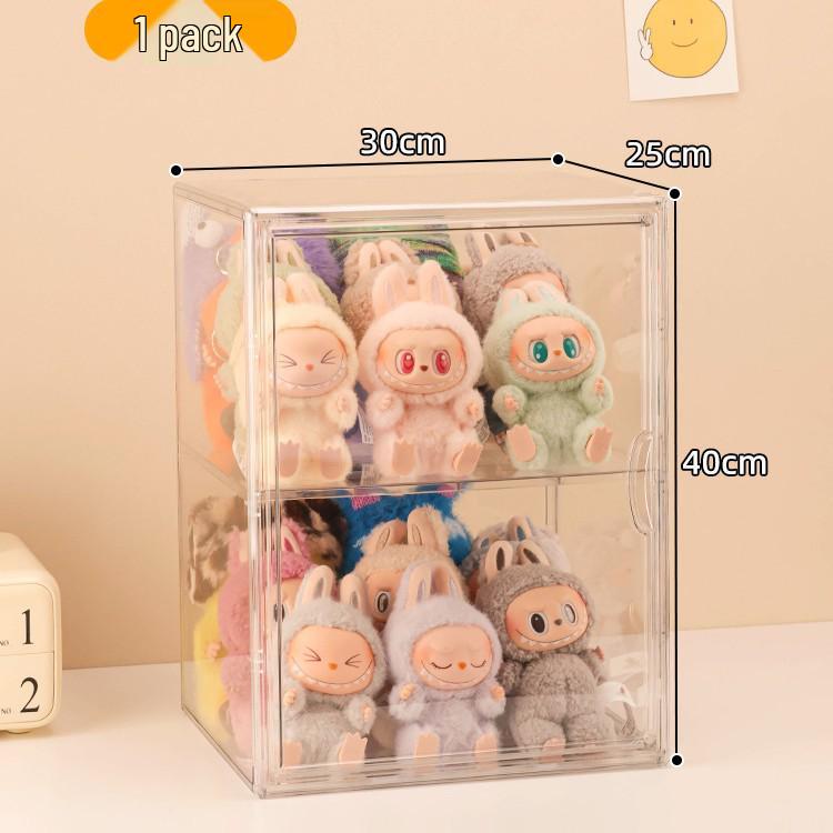 Transparent Vinyl Labubu Doll Display Storage Box for Pop Mart Figurines