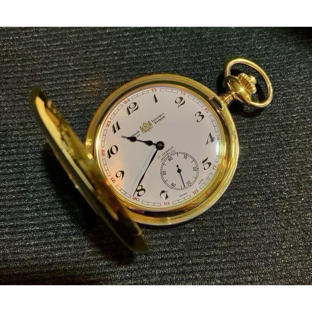 Used [Excellent Complete Product] Nostalgia Istanbul Orient Express Pocket Watch Equipped with the famous ETA6498 Swiss made manual winding