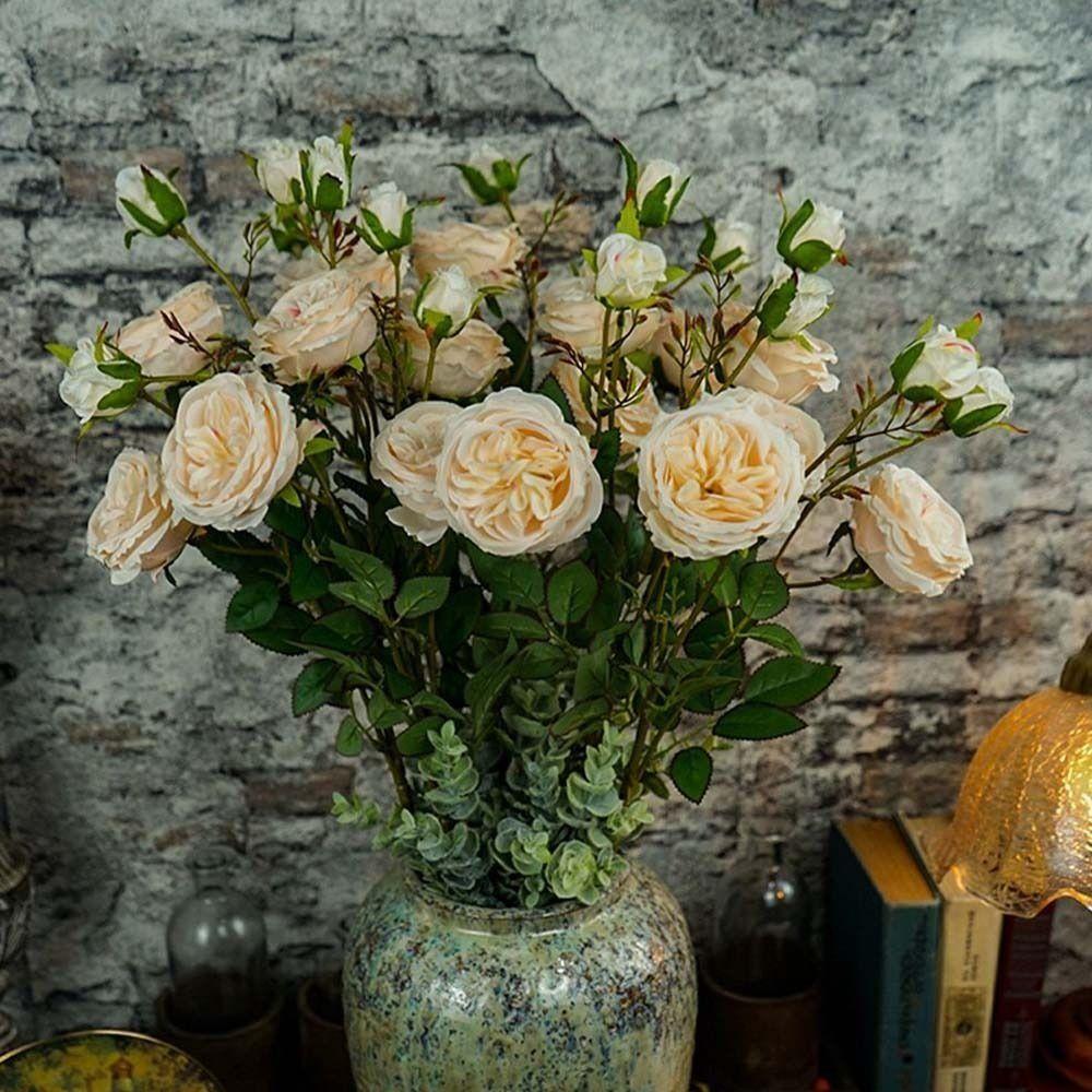

Silk Rose Bouquets Handmade Artificial Rose European Simulated Rose Living Room