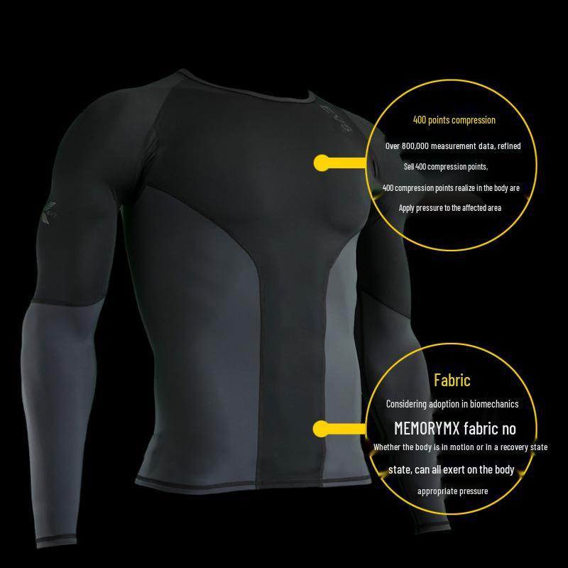 Men's Quick-Dry Compression Shirt: Long-Sleeve High-Elastic Base Layer for Running & Training