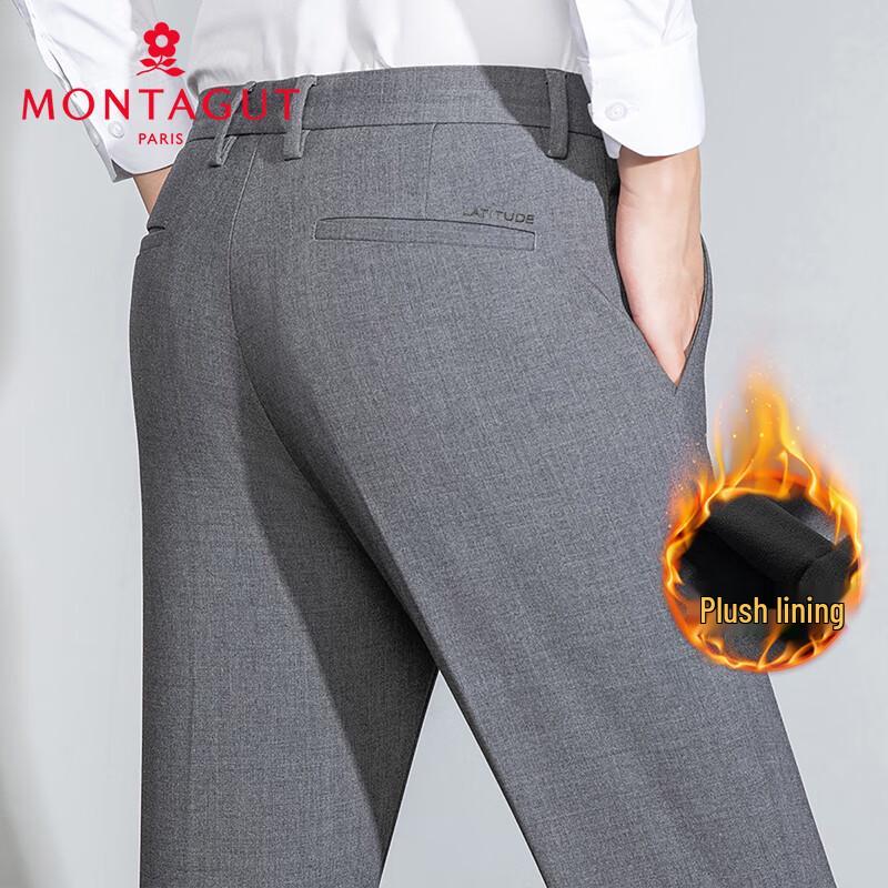 MONTAGUT Men's Fleece-Lined Warm Casual Trousers