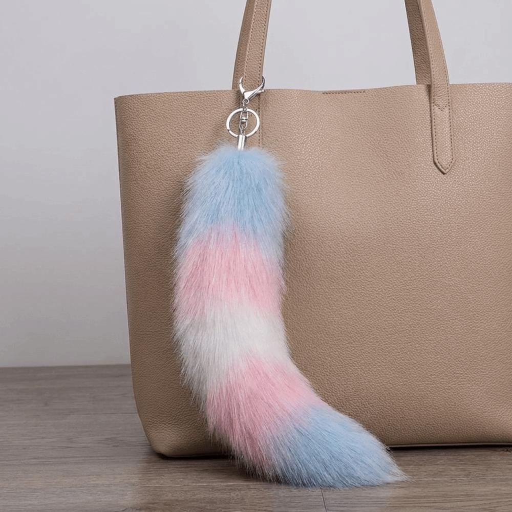 Bags Charm Plush Tail Keychain Pompoms Fur Pendant Keyring Animal Tail Keychain Car Keyring